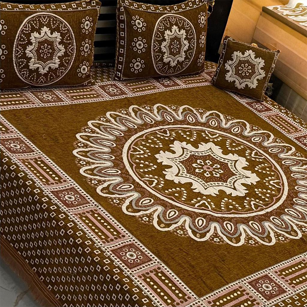 Midnight – 4Pc Velvet Jacquard Luxury Bedsheet - Fashion Home Store