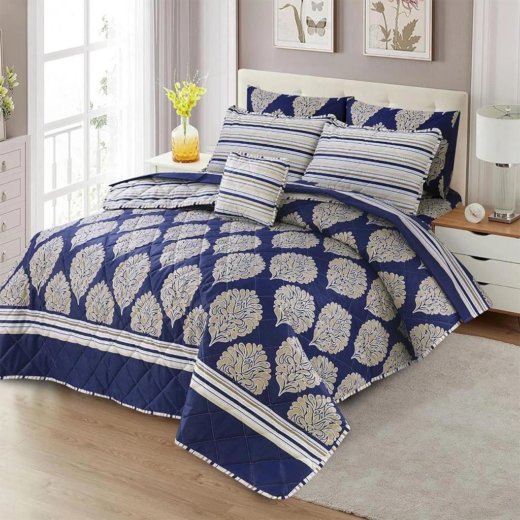 Midnight Floral Elegance 7 - Piece Summer Comforter Set - Fashion Home Store