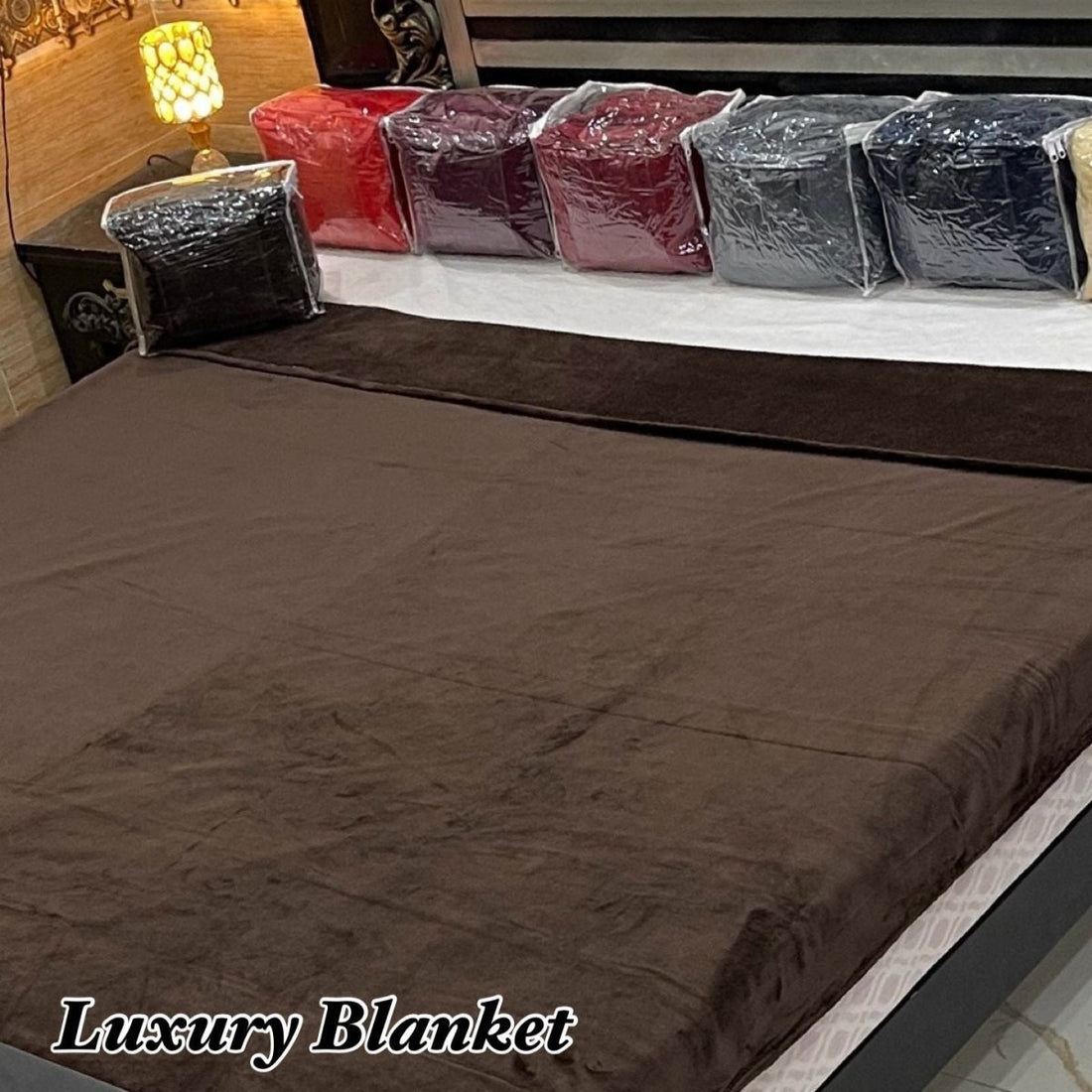 Mocha Brown Velvet Blanket – Ultra - Soft &amp; Premium Throw for Bed or Sofa - Fashion Home Store