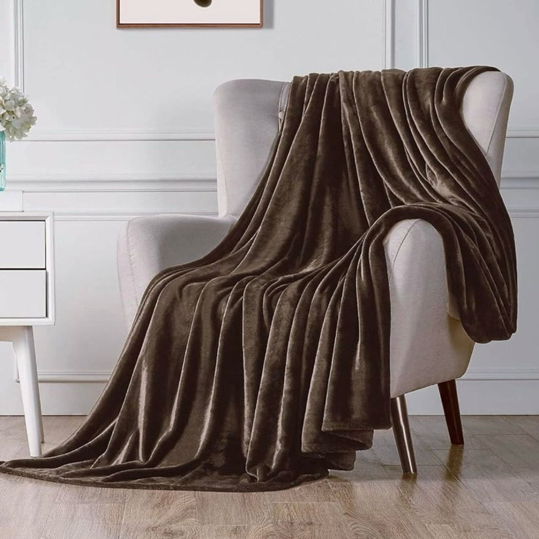 Mocha Brown Velvet Blanket – Ultra - Soft & Premium Throw for Bed or Sofa - Fashion Home Store