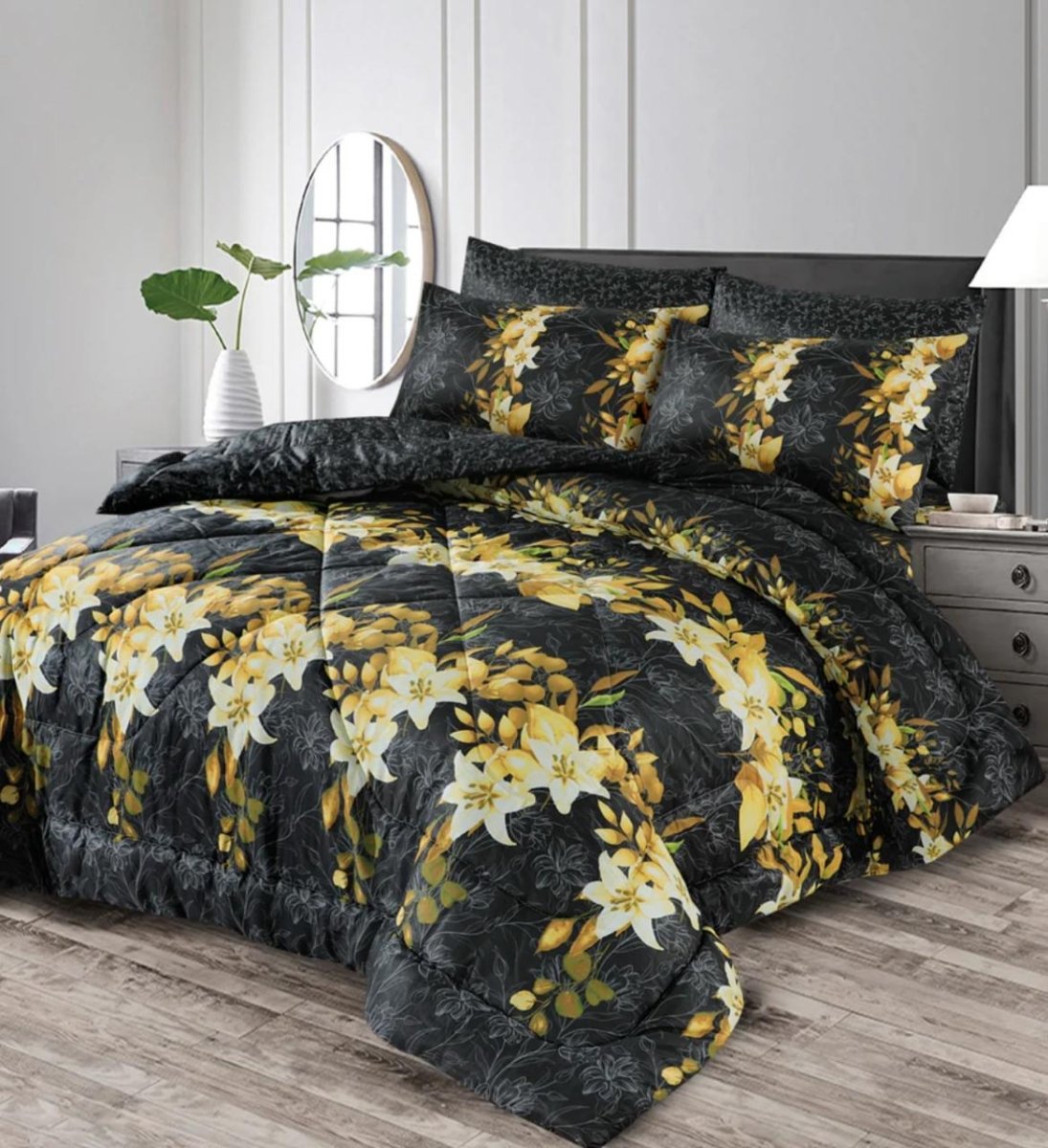 Moonlit Bliss – 6PC Comforter Set (Vicky Razai Set) - Fashion Home Store