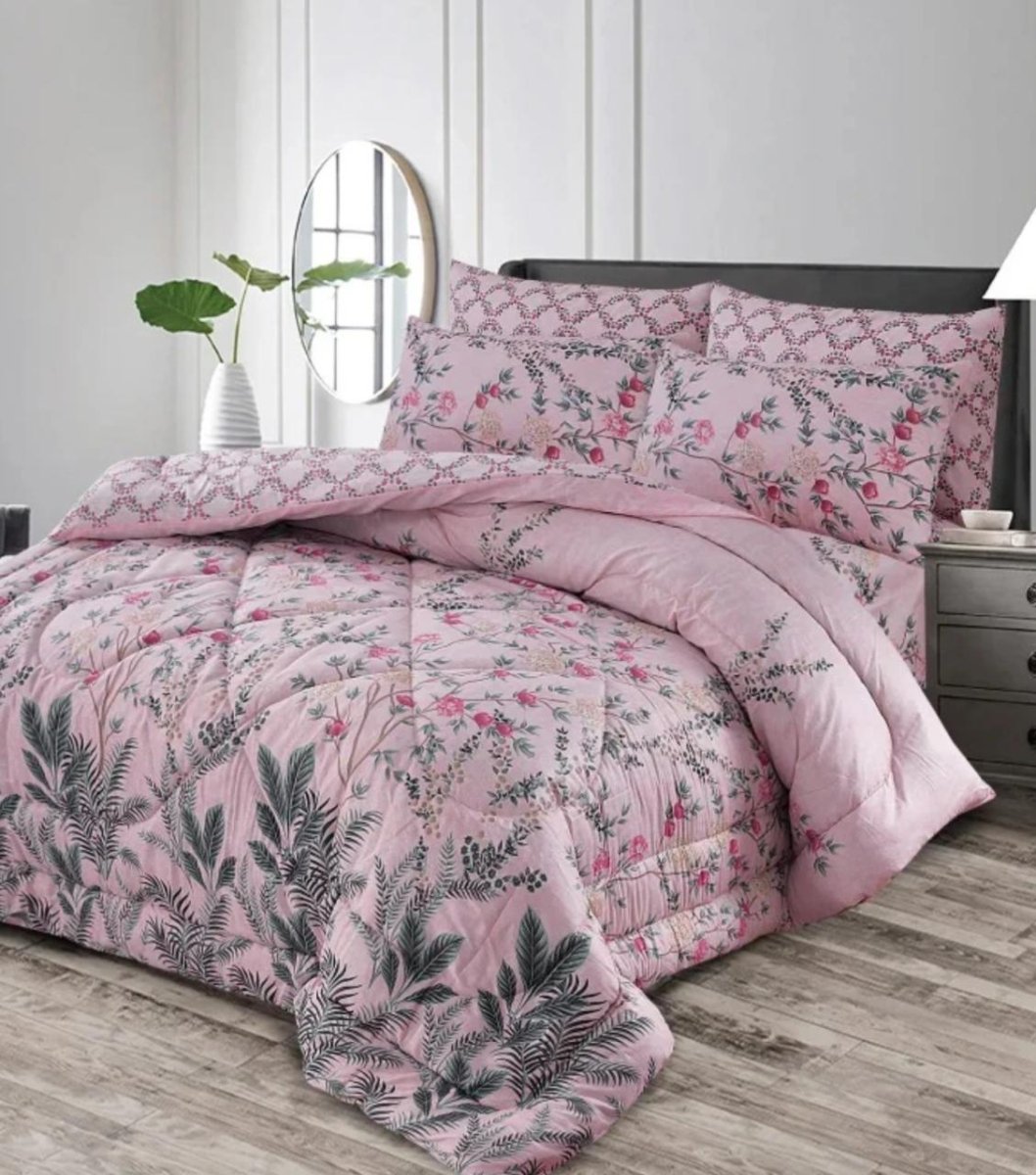 Multi - Color Squares 6PC Comforter Set (Vicky Razai Set) - Fashion Home Store
