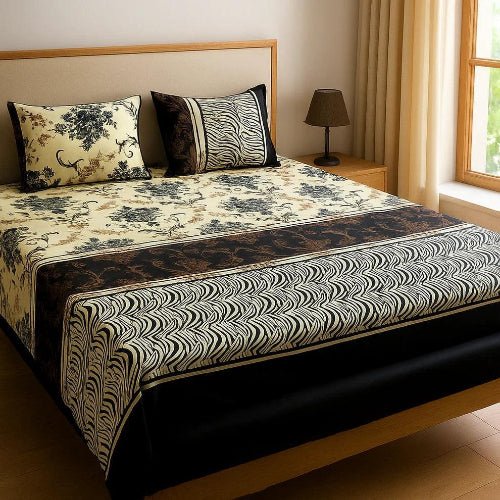 Ocean Mist Print Cotton Bedsheet Set – Floral Pop Edition - Fashion Home Store