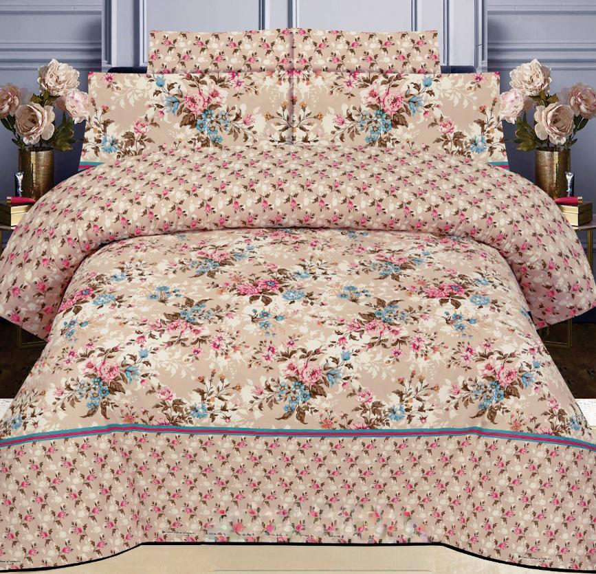 Orchid Grace Print Premium Cotton Bed Sheet - Fashion Home Store