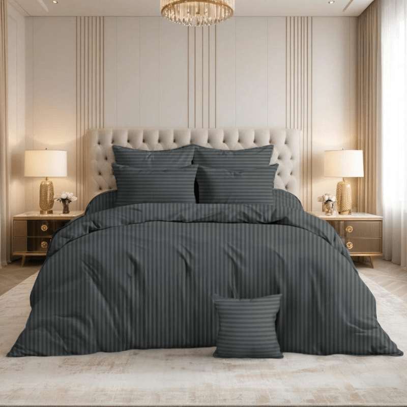 Platinum Sateen Stripe Comforter Collection - Fashion Home Store