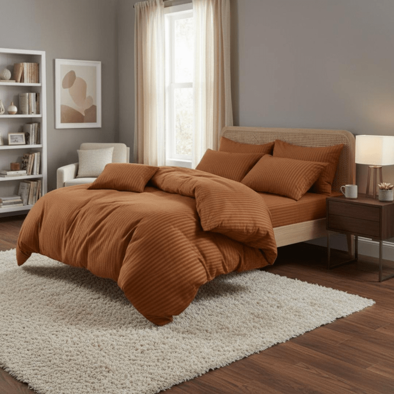 Platinum Sateen Stripes Comfort Set - Fashion Home Store