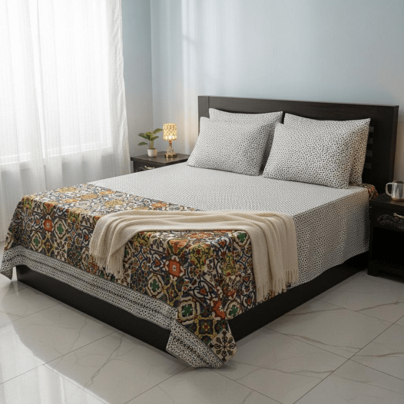 Purple Petal Pop – Soft Crystal Cotton Bed Sheet Set - Fashion Home Store