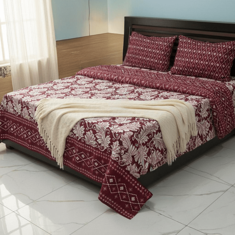 Rosy Meadow – Soft Crystal Cotton Bed Sheet Set - Fashion Home Store