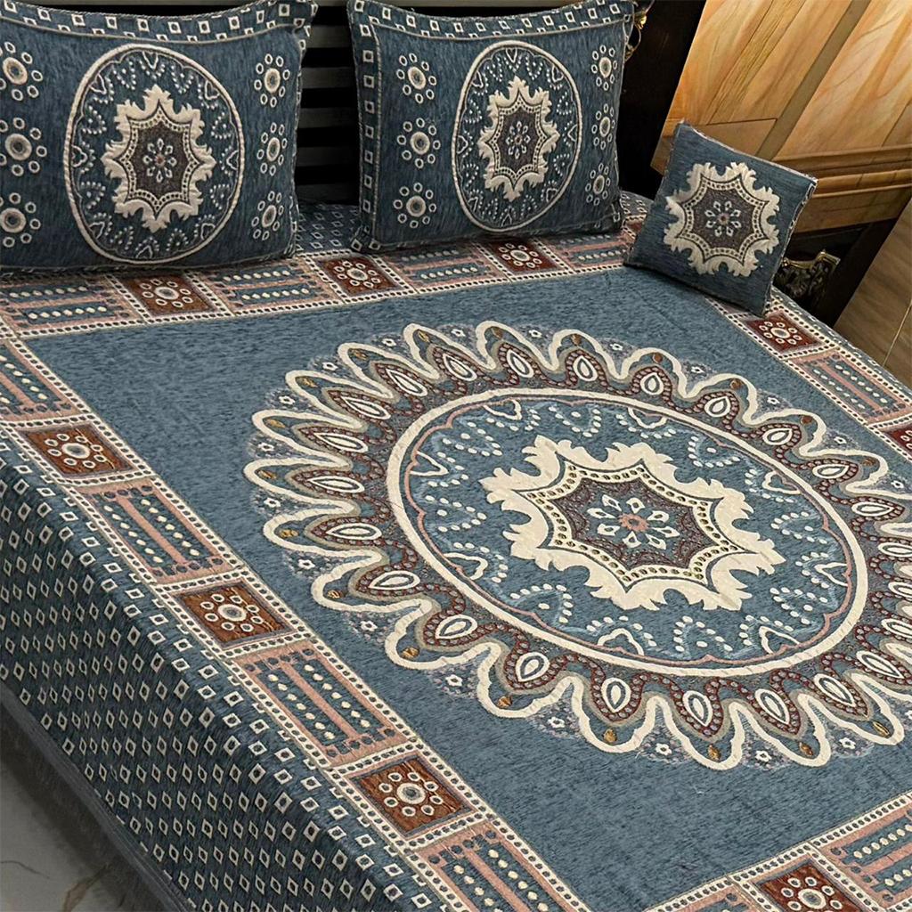 Royal Luxe Velvet Jacquard Bed Set - Fashion Home Store