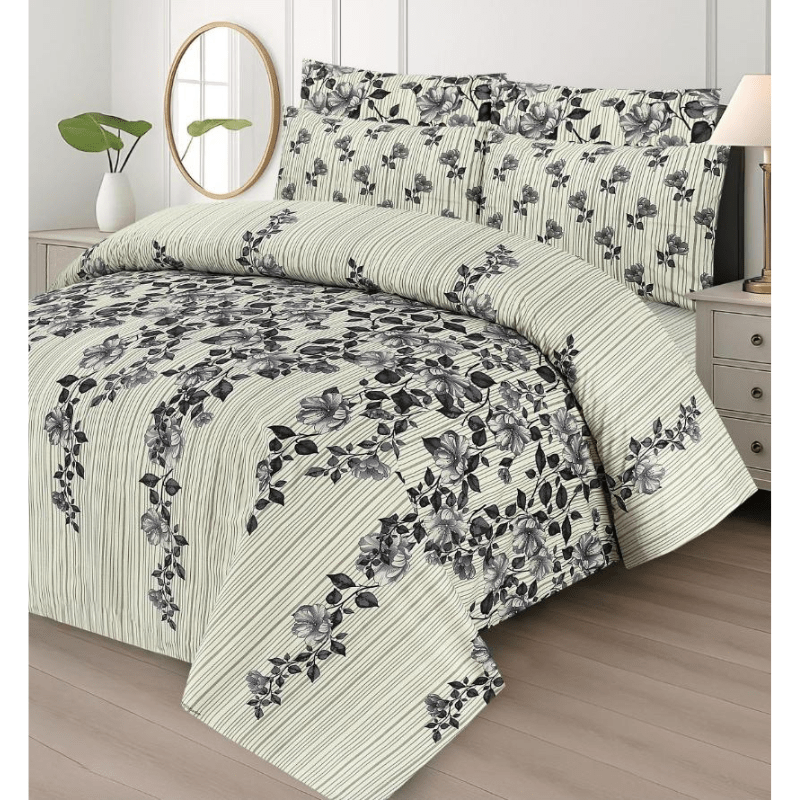 Rust Floral Premium Cotton Bed Sheet Set - Fashion Home Store