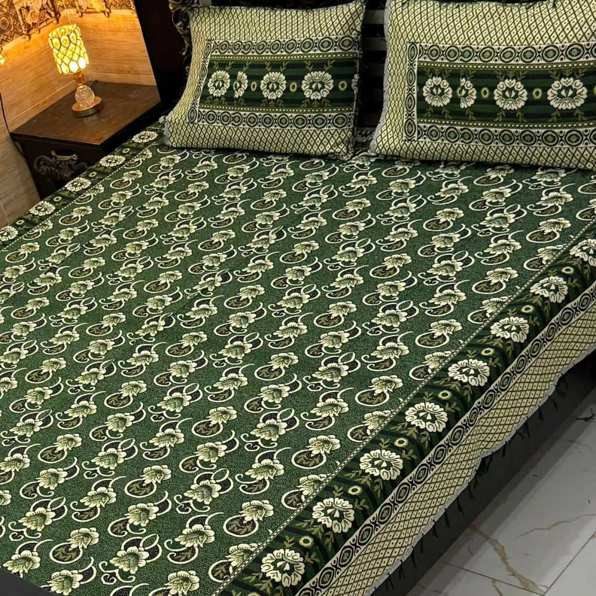 Rust Maroon – Multani Traditional Jacquard Bedsheet - Fashion Home Store