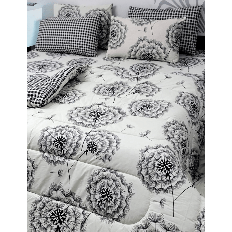 Serene Nights 100% Pure Cotton 6PC Comforter Set (Vicky Razai Set) – King Size - Fashion Home Store