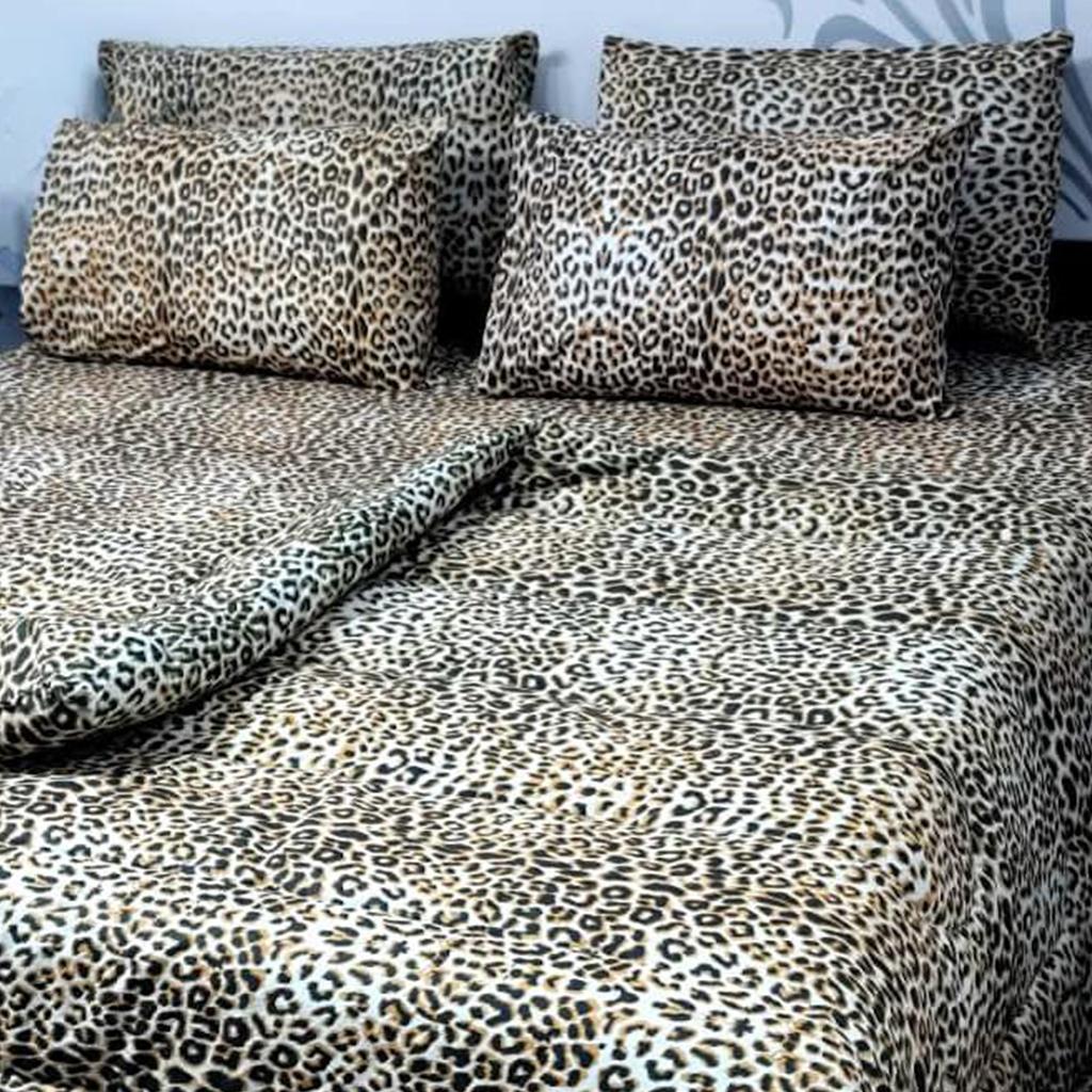 Tiger skin 100% Pure Cotton 6PC Comforter Set (Vicky Razai Set) – King Size - Fashion Home Store