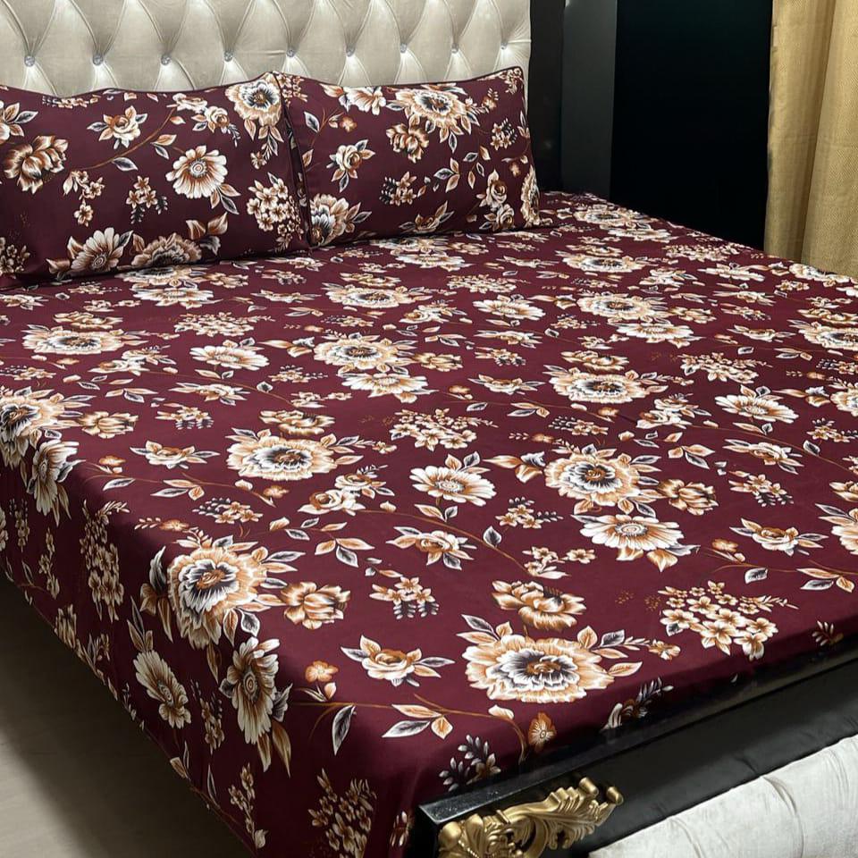 Tranquil Dreams Printed Cotton Bedsheet Set – Floral Pop Edition - Fashion Home Store