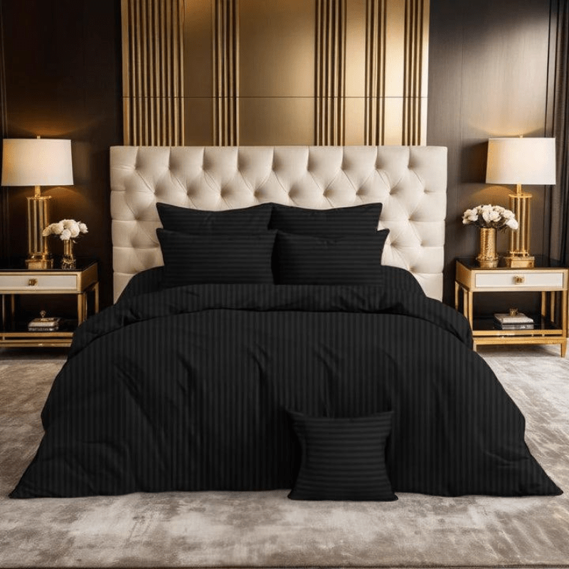 Velora Sateen Stripes 7PC Bedding Set - Fashion Home Store