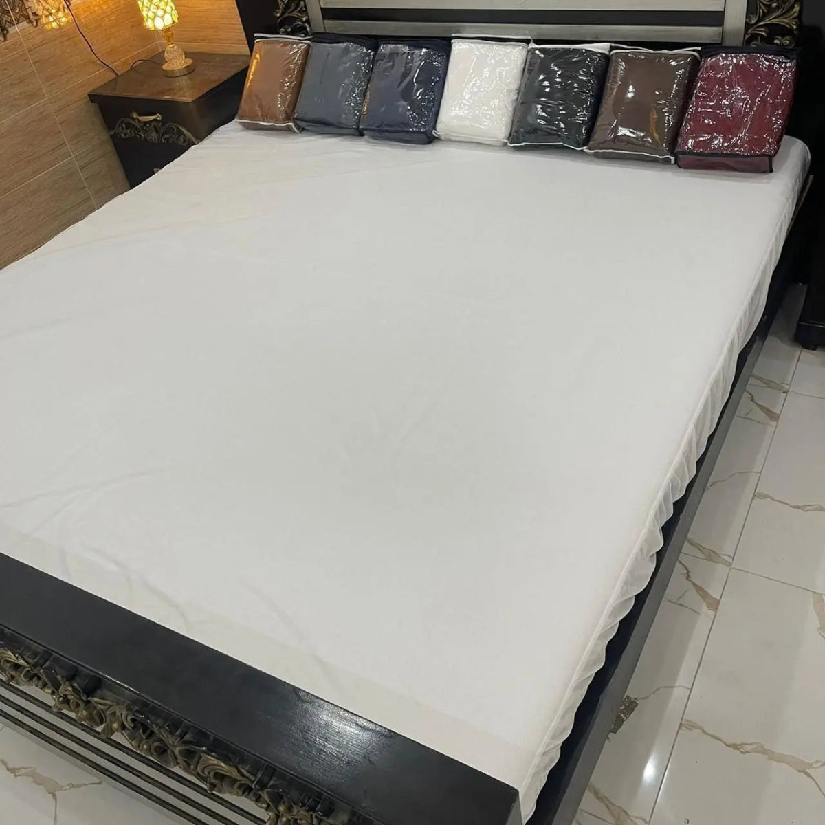 White Terry Cotton Waterproof Mattress Protector – King Size - Fashion Home Store